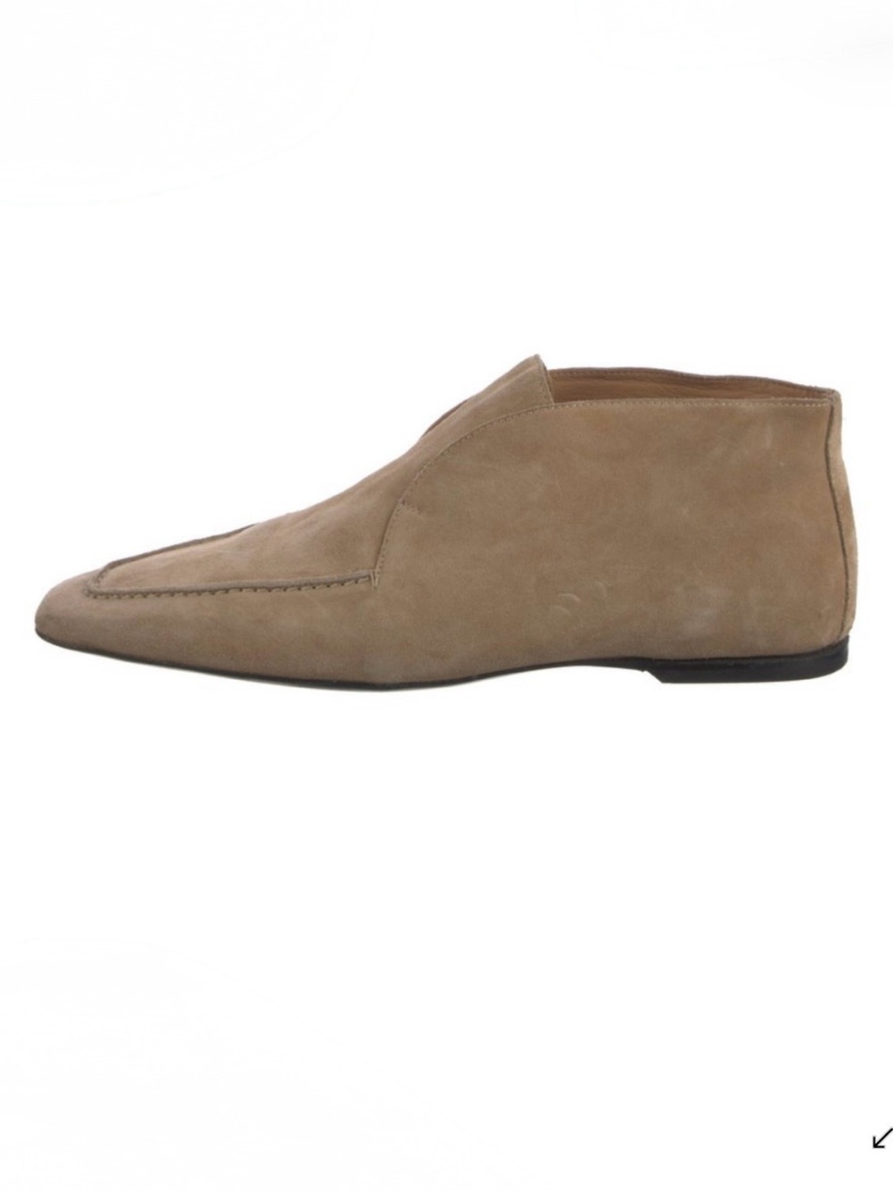 Current Season Toteme Taupe Suede Moc-Toe Slip-On Flats